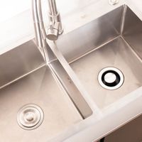 Kitchen Cabinet with 2 bowl 304stainless sink & Food Waste Disposer-3