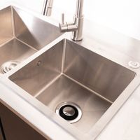 Kitchen Cabinet with 2 bowl 304stainless sink & Food Waste Disposer-10