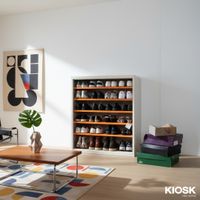 MAX Steel Shoe Cabinet - 6 Tiers, Adjustable Shelves