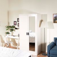 Open door-capsule handle mirror wardrobe - Ixy Mild collection-1
