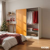 KIOSK SDS-160K Sliding Door Steel Wardrobe 160 cm with Rail-1