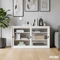 Lemari Pakaian dengan Pintu Geser Kaca 4ft